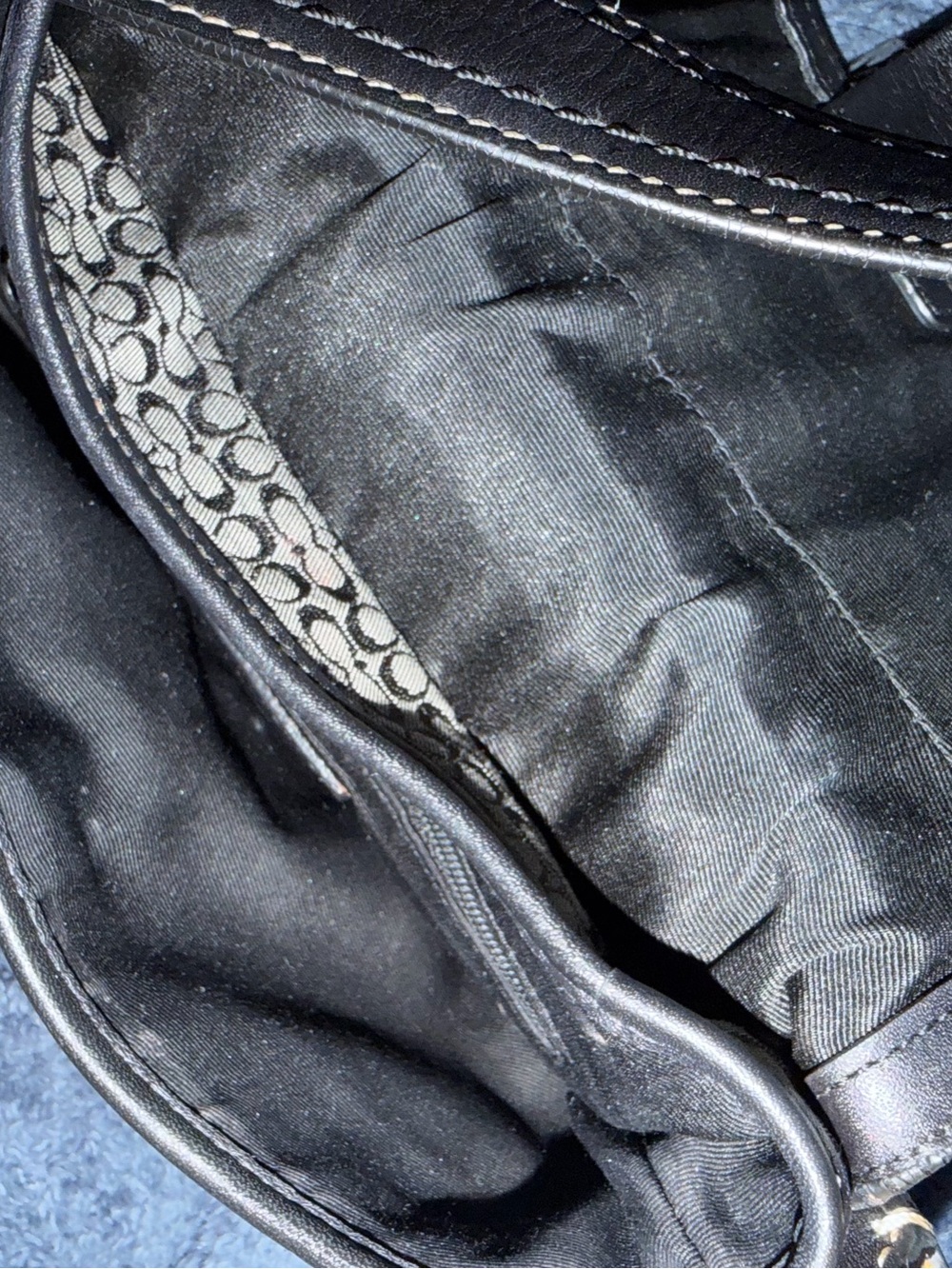 COACH Black Jacquard Canvas SoHo Flap Shoulder Bag (REAL VINTAGE Y2K) - Picture 8 of 9